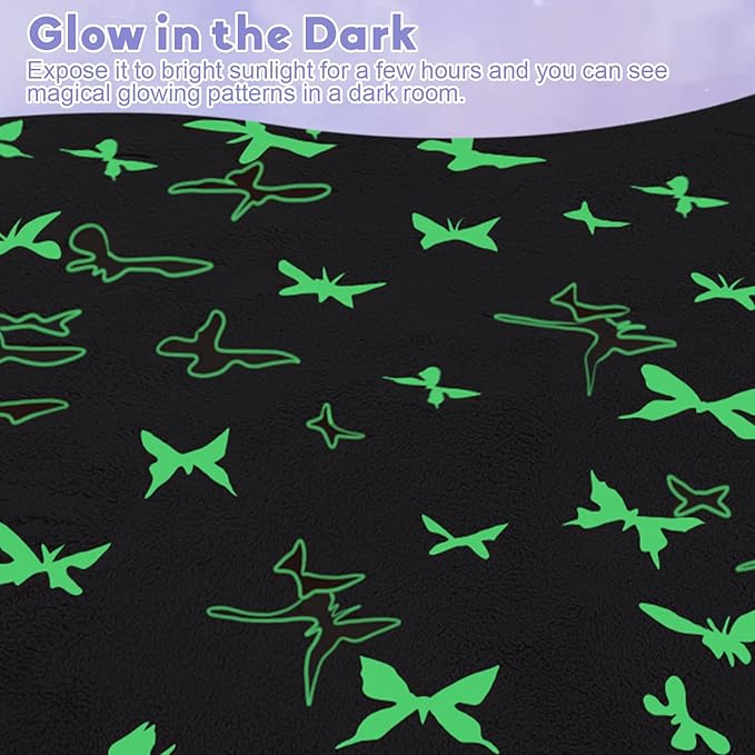 MeMoreCool Kids Modular Couch – Glow-in-The-Dark Butterfly Foam Sofa Bed, Lavender Convertible Toddler/Youth Playroom Sofa-to-Bed