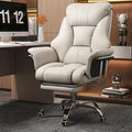 HDHNBA Big and Tall Office Chair 550 lbs Extra Wide Leather Executive Chair with Retractable Footrest, Heavy-Duty Ergonomic Chair, Adjustable Height Computer Gaming Chairs