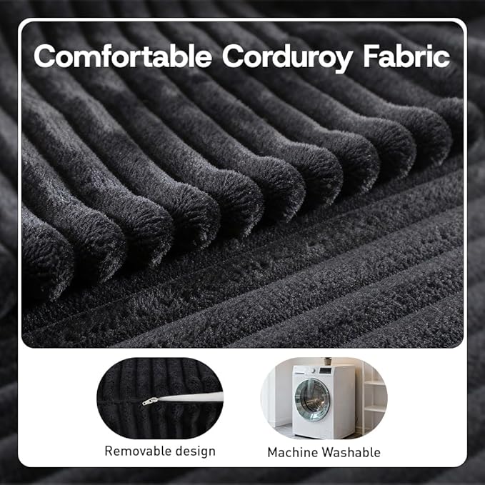 Folding Sofa Bed,Convertible Sofa Bed with Armrest Foldable Sleeper Chair, Portable Folding 4-in-1 Floor Sofa with Convertible Lounge Chair for Living Room,Bedroom,Washable Cover,Black Single