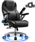 Big and Tall Office Chair with 5D Arms, 600lbs Fabric & PU Leather Heavy Duty Desk Chair, Adjustable Lumbar Support & Height, Tilt Function, High Back Ergonomic Executive Computer Chair