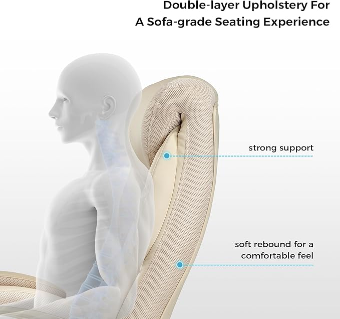 EUREKA ERGONOMIC Galene Executive Office Chair Flip Up Arm Rest, Ergonomic Desk Chair Faux Leather Computer Chair, High Back Office Chair with Headrest, Home Office Desk Chairs with Wheels, Beige