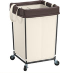 Mefirt 160L Laundry Basket with Wheels, 2 Section Large Rolling Laundry Hamper Bag with Wheels, Clothes Hamper Cart for Laundry, Bedroom, Bathroom and Dorm