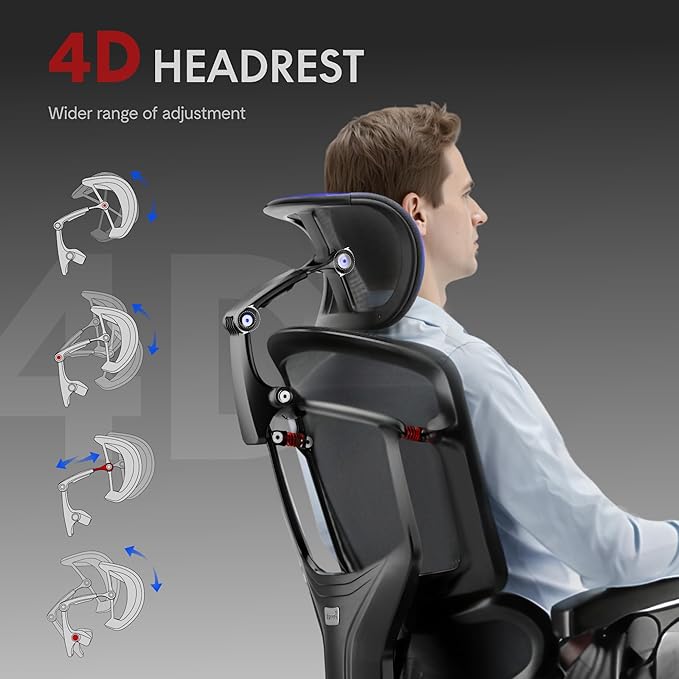 FLEXISPOT ErgoX-PRO Ergonomic Office Chair Black – Cloudtech Cushion, 5D Lumbar, 7D Armrests, 4D Headrest, 551LBS Capacity – Office, Gaming, Home