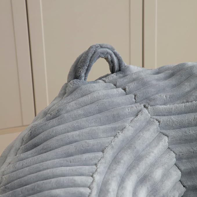 Bean Bag Chair, Corduroy Oversized Chair for Adults, Comfy Big Accent Sofa Lounge Floor Chair, Stuffed Bean Bag Couch for Gaming, Reading, Living Room, Bedroom, Grey