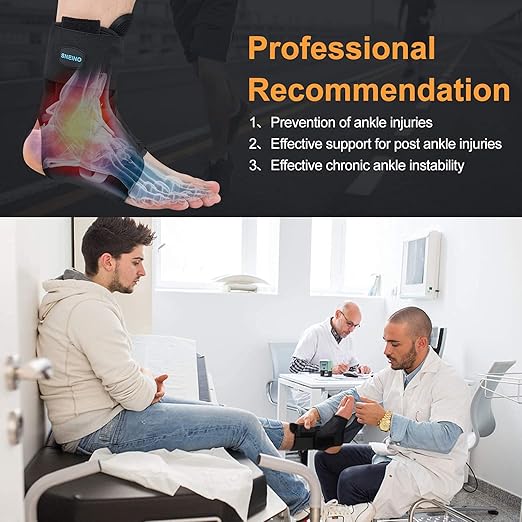 SNEINO Ankle Brace for Women & Men - Ankle Support Brace for Sprained Ankle, Ankle Stabilizer for Achilles, Tendon, Sprain, Injury Recovery, Lace up Ankle wrap for Running, Basketball, Volleyball (Large)
