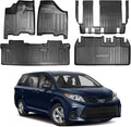 Car Floor Mats and Trunk Mat Compatible for 2013-2020 Toyota Sienna 8 Seater Model (3rd Row Seats Without Power Folding) All Weather Protectors for 2020 Toyota Sienna Accessories