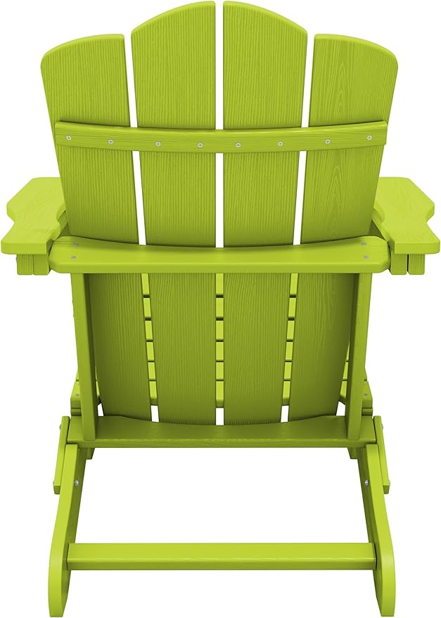 KINGYES Folding Adirondack Chair Set of 6, HDPE All-Weather Folding Adirondack Chair, Apple