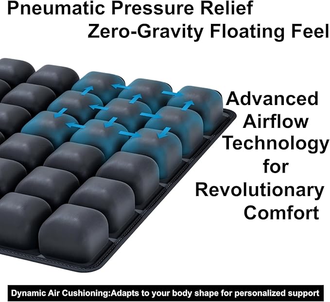 Inflatable Seat Cushion, Pressure Relief Airplane Seat cushion for Long Flights Without Air Pump, Portable Car Seat Cushions,Office Chair Wheelchair Cushions Relief Discomfort in Coccyx&Buttock