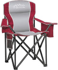 SAILARY Camping Chair Heavy Duty High Back Folding Chair with Cup Holder, 450lbs Capacity, Padded Seat, Cooler Bag & Storage Pocket, Portable for Outdoor, Beach, Fishing, Sports, Red
