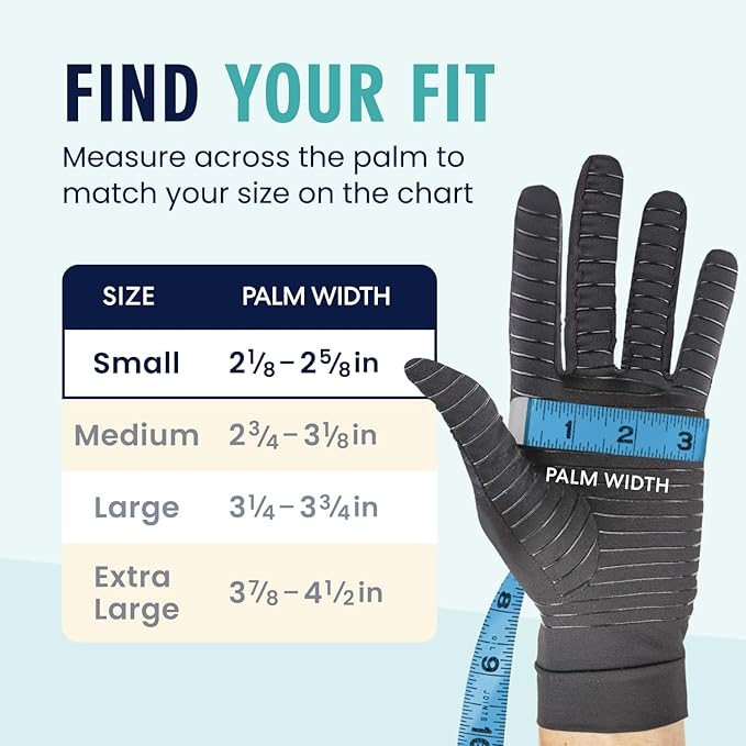 Dr. Frederick's Original Copper Compression Arthritis Gloves - Doctor-Developed Hand Pain Relief for Arthritis, Carpal Tunnel & Tendonitis - All-Day Comfort, Typing & Daily Use - Full Finger, Small