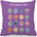 Nogrit Calming Corner Counseling Office Must Haves Throw Pillow Cover, Mental Health Pillowcase Decor for Home Kids,Mental Health Counselor Gifts, Calming Corner Pillow Covers 18x18 Purple