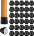 36pcs Round Chair Leg Floor Protectors, Felt Pads Chair Leg Protectors for Hardwood Floors, Silicone Furniture Feet Cups Covers Felt Pads, Prevents Scratches & Reduce Noise, Black, Large