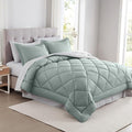 Modern Threads 7-Piece Reversible Comforter Set - Bedding Ensemble with Comforter, Sheets, Pillowcases, and Shams, Dusty Sage Queen