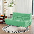 N&V Fireside Loveseat, Mid Century Armless Twin Size Floor Sofa, Soft Premium Corduroy Floor Lounge Chair, Foam Sofa Accent Chair for Living Room Bedroom and Office (Mint)