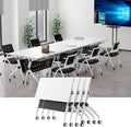 YUOXU Conference Room Table,Folding Conference Table,Flip Top Mobile Desk with Locking Silent Casters-Space Saving Rolling Table for Training Room, Office, Classroom (4, 62.99 * 23.62 * 29.53")