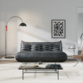 Comfy Lazy Floor Sofa Couch,Bean Bag Chairs,Soft Armless Fireside Chair,Faux Leather Lounge Chair,Corner Relax Couch for Living Room Bedroom,Salon Office,Adults（Black+3 Seat