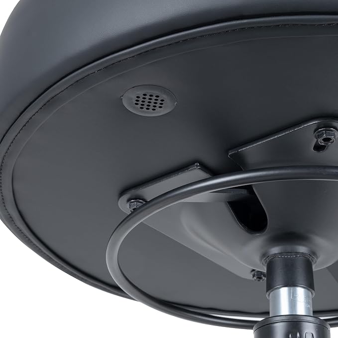 Chair Master 17" Round Vinyl Fabric Stool, Table Height, 360 deg Level Activation, Heavy Duty, Lab, Medical, Garage, Home, Spa, Cleanroom (Standard Nylon, Black)