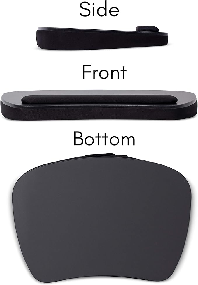 BIRDROCK HOME Oversized Lap Desk with Memory Foam Cushion, Wrist Rest, Portable Tray for Bed, Couch, Sofa, Recliner, Writing, Study, Compact Lapdesk, Ideal for WFH, Matte Black, Fits Laptops Up to 17"