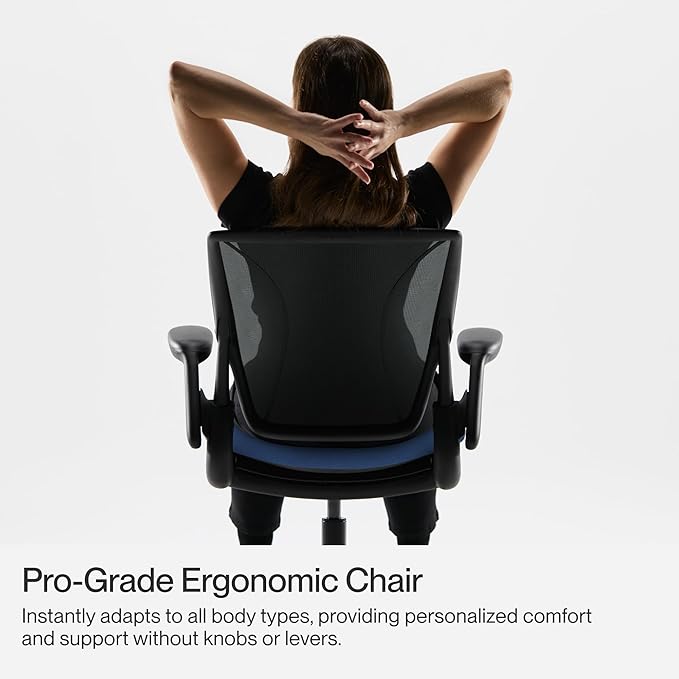 Humanscale World LM Task Chair, Black Frame, Autumn 0191 Seat and Black Catena Mesh Backrest, Soft Casters