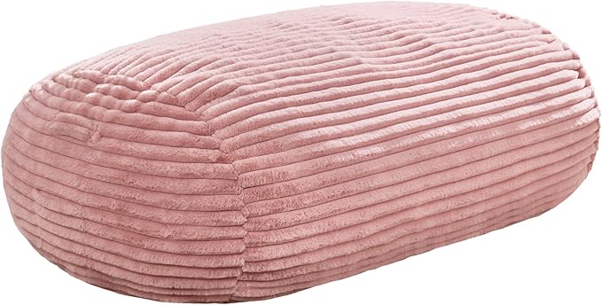 Hobestluk 4FT Bean Bag Chairs Adult Bean Bag with Portable Handle Comfy Large Bean Bag Chair with Removable Cover for Living Room Bedroom or Reading Nook (Stripe Pink, 4FT)