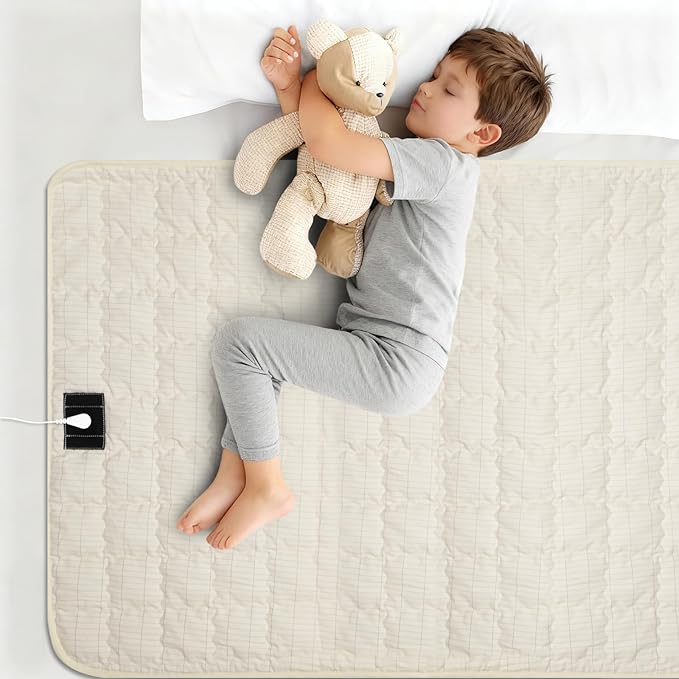 MAOOHON Grounding Mat,Grounding Pad for Bed, Earth Connected Mat with Cotton Silver Fiber,Improves Sleep Wellness(Beige,35x50 Inch)
