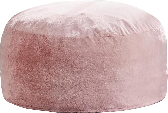 Hobestluk Bean Bag Chairs Giant Beanbag Chair with Filler, Memory Foam Bean Bags with Fluffy & Machine Washable Cover, Bean Bag Chairs for Aduts for Living Room, Bedroom (Pink, 3FT - 36” x 36” x 22”)