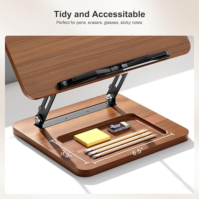 Book Stand for Reading with Light, Book Holders for Reading Hands Free, Adjustable Height & Angle, Fits Cookbook Recipe, Textbook, Kindle,Foldable for Kitchen, Office, School,Gift for Book Lovers