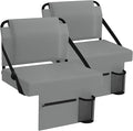 Stadium Seat 2 Pack for Bleachers with Back Support,Portable Bleacher Chairs with Back and Cushion，Grey