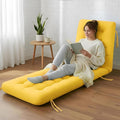 Vercraft Long Floor Cushion Large Floor Cushion with Brushed Cotton 74.8 x 27.5 x 3.15 in Jumbo Lounger Pillow for Outdoor Indoor Bay Window Meditation Yoga Reading Sleeping(Yellow)
