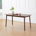 Livinia Aslan 59" Malaysian Oak Rectangular Wooden Dining Table/Large Solid Wood Kitchen Desk (Walnut)