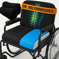 Wheelchair Cushion for Pressure Relief - (4-Piece Set) 18”x16” Anti-Slip Wheelchair Seat Cushions, Lumbar Pillow and Wheelchair Armrest Pads for Adults, Seniors, Wheelchair Accessories