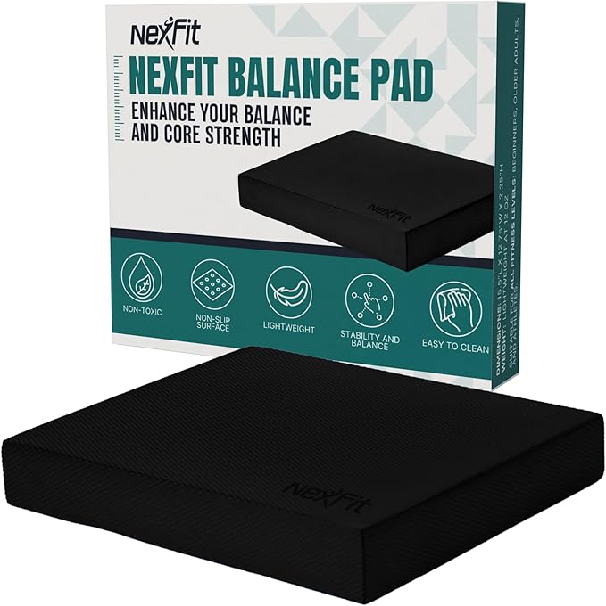 NexFit High-Density Balance Pad - Durable TPE Foam Balance Pad Physical Therapy, Foam Exercise Pad with Non-Slip Surface, Lightweight for Home & Gym Workouts, Core Strength & Balance Enhancement