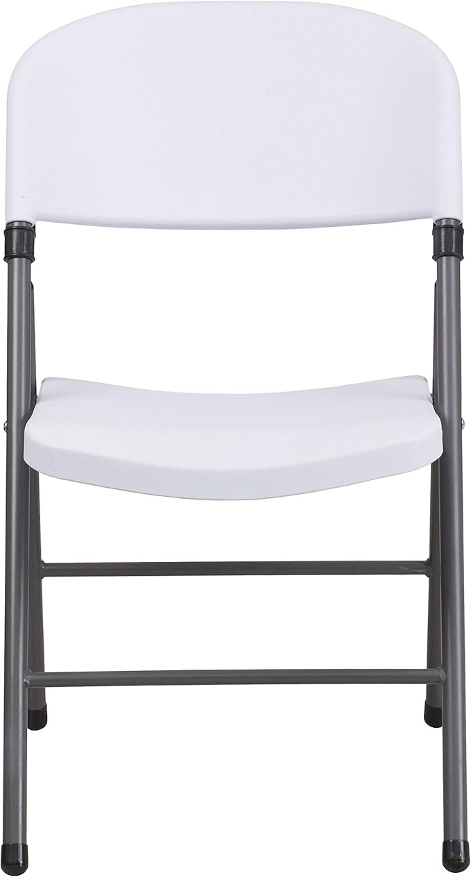 Flash Furniture Hercules Series Plastic Folding Chairs, Lightweight Commercial Event Chairs with 330-lb. Static Weight Capacity, Set of 4, White