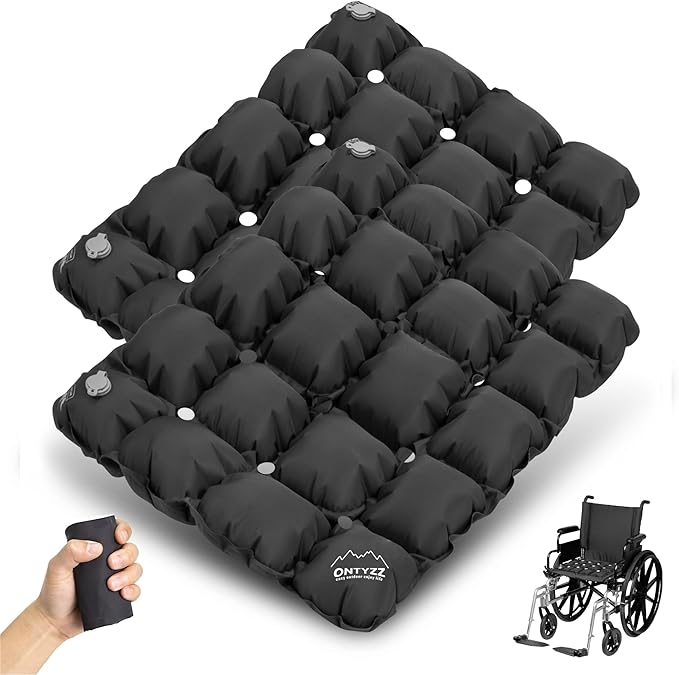 ONTYZZ Inflatable Seat Cushion Lightweight Stadium Seat Pad Travel Air Seat Cushion for Hiking Office Airplane Stadium Car