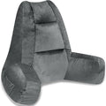 RRPAHWTV Reading Pillow for Bed with High Arm Rests,Back Support Pillow for Sitting Up in Bed with Shredded Memory Foam for Reading, TV, Gaming or Relaxing on Floor（Grey，Small）