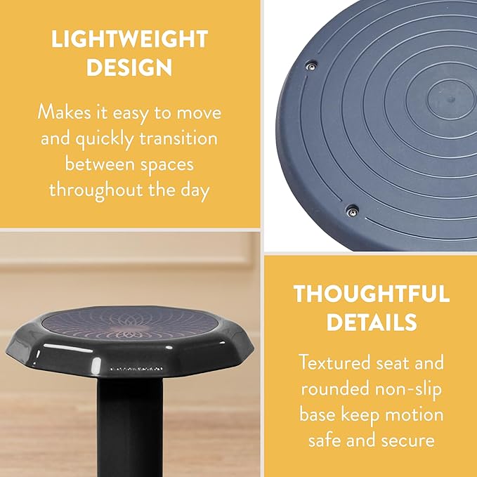 Wobble Stool, 20", Flexible Seating, Black