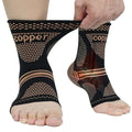 DRNAIETY Copper Ankle Brace for Men & Women - 2 Pack Ankle Compression Sleeve, Compression Support for Plantar Fasciitis, Achilles Tendonitis, Foot Pain, Swelling - Everyday Use (Yellow-Black S)