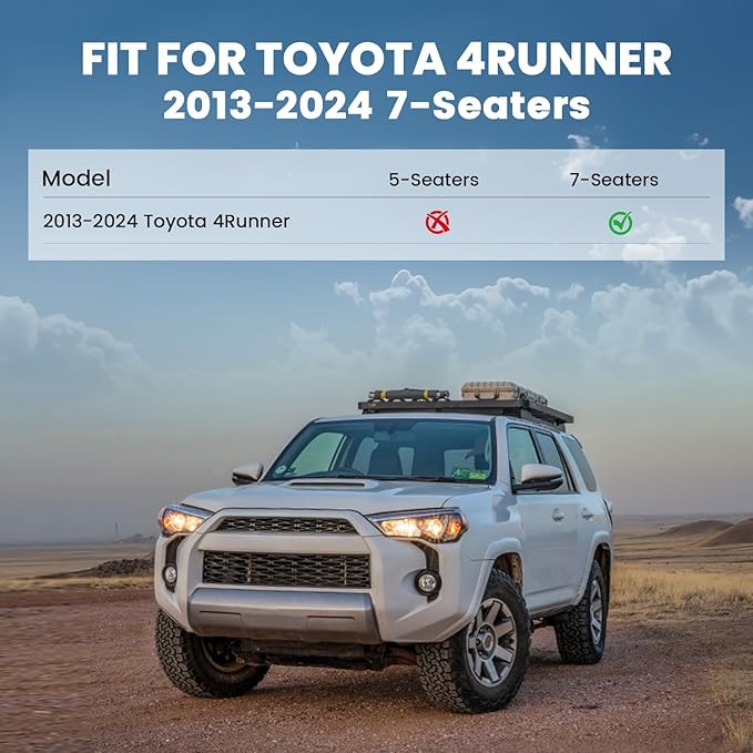 LASFIT Cargo & Backrest Mats for Toyota 4Runner 2013-2024 (Only for 7 Seats), All Weather Custom Fit Cargo Liner for Toyota 4 Runner 2025 TPE Mats Seatback Mat & Trunk Mat, Black