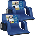 Sheenive Stadium Seat with Back Support Padded Bleacher Chairs with Back and Cushion, Portable Folding Bleacher Seat with Armrest, 6 Reclining Positions, Large Stadium Seat with Cup Holders & Pockets
