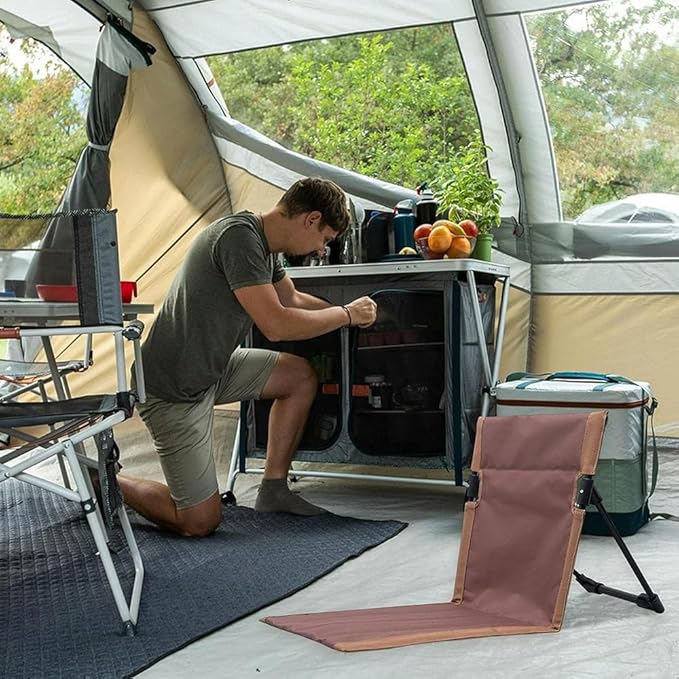 JQlabeit Ultra-Light Folding Camping Chair with Backrest,Outdoors Relaxing Floor Seat for SwimmingPool Beach Lawn Picnic Road Trips