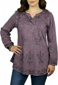 Agan Traders 2025 Winter Long Sleeve Diamond Neck Embroidered Tops - Medieval Boho Vintage Tunic Kurta Blouses for Women