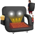VEVOR Stadium Seat, 25 inch Heated Stadium Chair, Bleacher Seat Heated with 4 Pockets for Bleachers, 3 Level Heating & 6 Modes Vibration Portable Heating Stadiums Chair for Camping, Sports Events