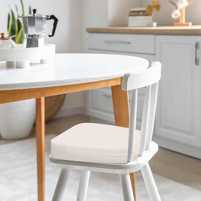 17'' x 16'' x 2.5"Thick Chair Cushions for Dining Chairs, 8 Pack WaterProof Easy Clean Kitchen Chair Pads with Ties and Non-Slip Backing - 30D High Elastic Foam Soft Kitchen Chair Cushions