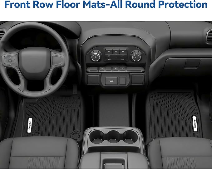 OEDRO Floor Mats Fits for 2017-2026 Ford F-250/F-350 Super Duty Crew Cab with 1st Row Bench Seat, with Under Storage Box, Custom Fit Black TPE All-Weather Protection Floor Liners
