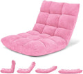 Giantex Floor Chair with Back Support, Folding Sofa Chair with 14 Adjustable Position, Padded Sleeper Bed, Couch Recliner, Floor Gaming Chair, Meditation Chair, Gaming Floor Chairs for Adults(Pink)