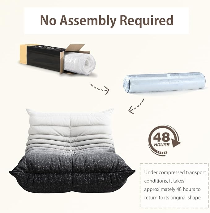 Selyteramy Oversized Bean Bag Chairs for Adults, Giant Beanbag Chair with Memory Foam, Comfy Lounge Chair Lazy Sofa for Apartment, Living Room, Bedroom, Office(Knit Fabric)