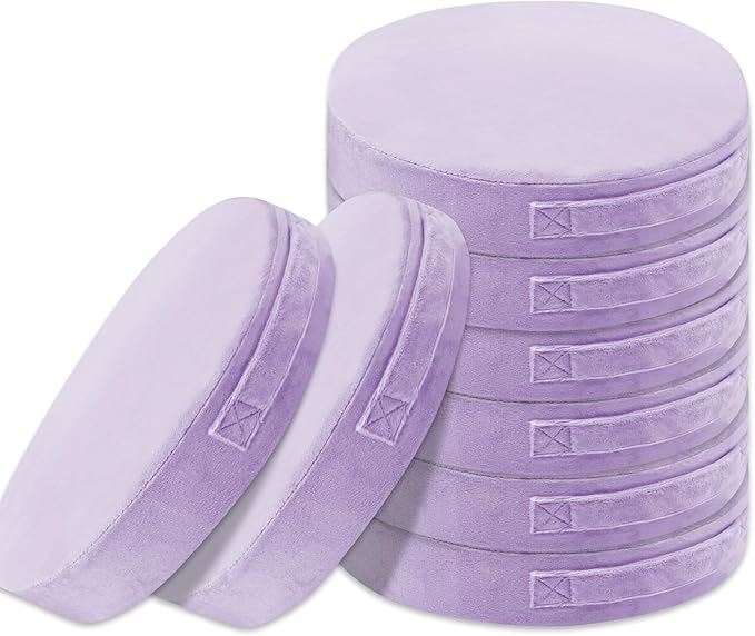 8 Pcs Round Floor Cushions for Kids, 15'' Plush Flexible Seating Pillows with Handles, Soft Chair Seats for Classroom Elementary Daycare Preschool Playroom Reading Corner Purple