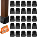 BAIPOK 36Pcs Square Chair Leg Floor Protectors, Chair Leg Protectors for Hardwood Floors, Furniture Sliders for Chair Legs, Felt Furniture Pads, Silicone Chair Leg Caps Covers, Small(Black)
