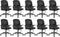Primy 10-Pack Office Chair Ergonomic Desk Chair with Flip up Armrests Swivel Breathable Desk Mesh Computer Chair with Adjustable Lumbar Support and Height for Conference Room (Black)