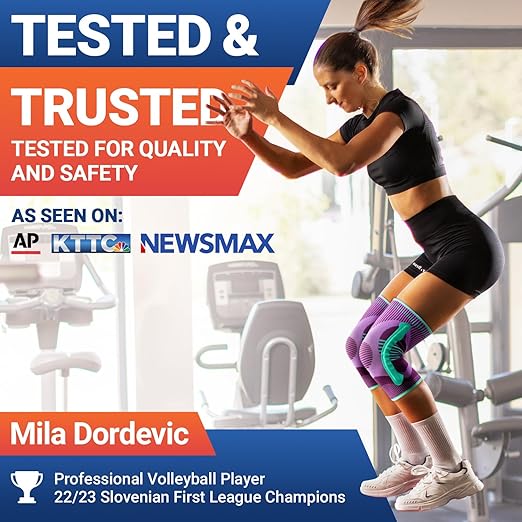 DR. BRACE ELITE Knee Brace with Size Stabilizer (2 Pack) Knee Brace for Women & Men, Workout, Sports, Daily Knee Compression Sleeve for Maximum Knee Pain Support & Fast Recovery (Galaxsis, Medium)
